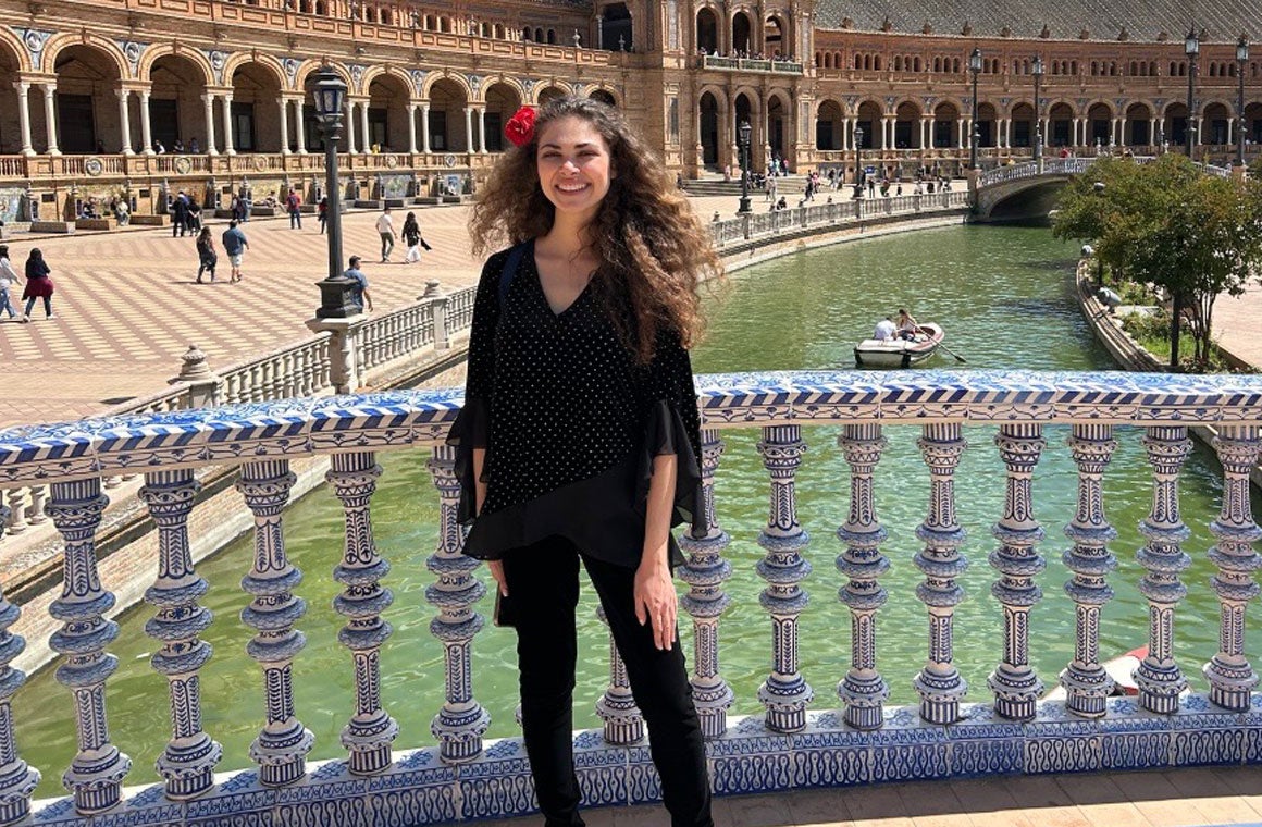 Destiny on bridge over water in Spain
