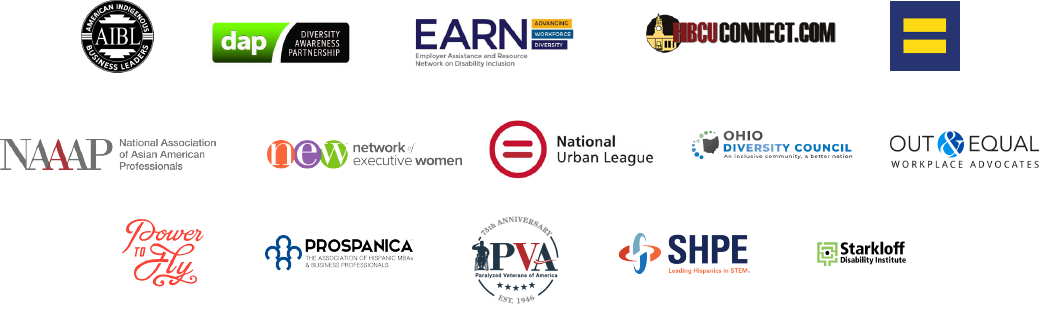 Logos from DE&I partner organizations
