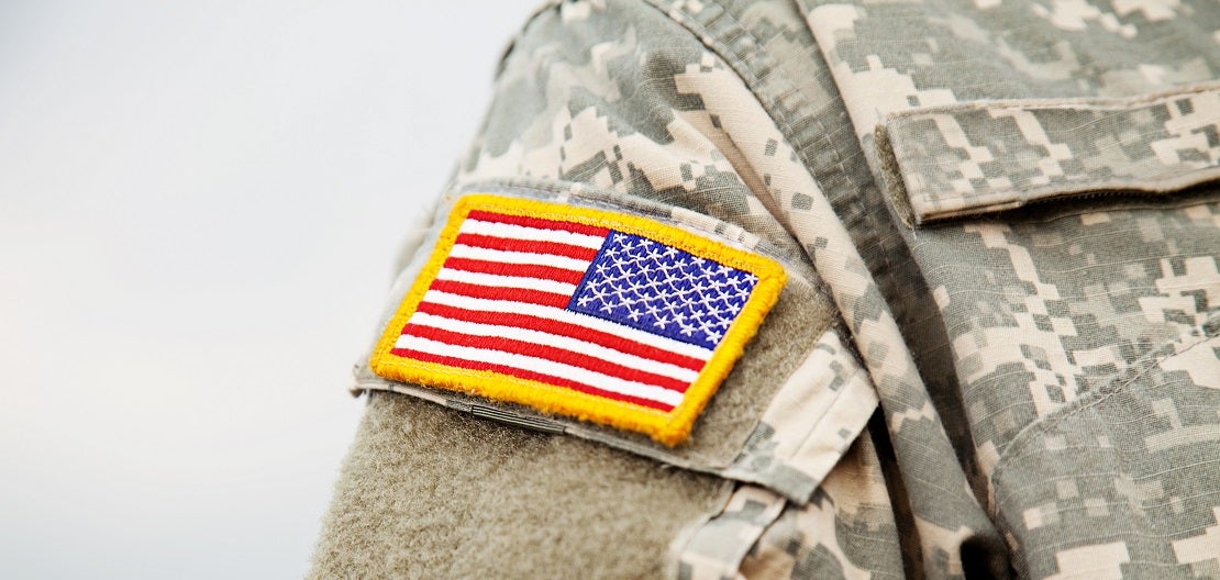 Flag patch on military uniform
