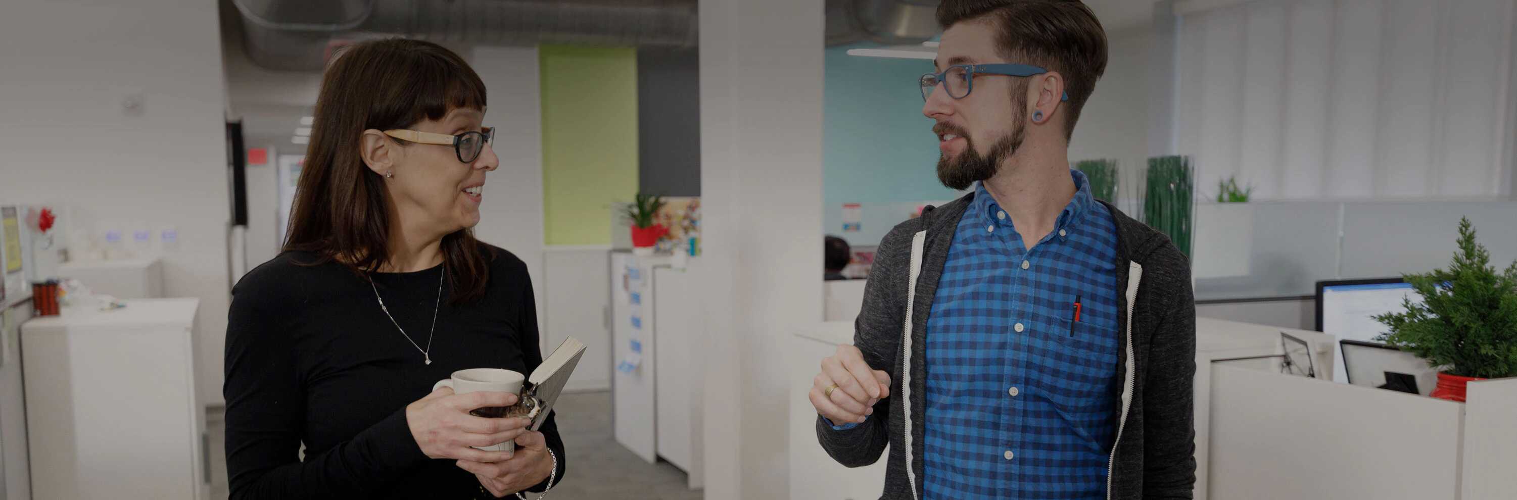 Nestlé Purina associates talking with one another