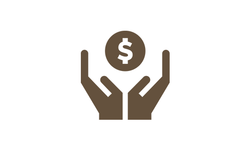 Hands with money icon