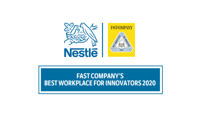 Fastco recognition - Nestlé Fast Company's Best Workplace for Innovators Award 2020