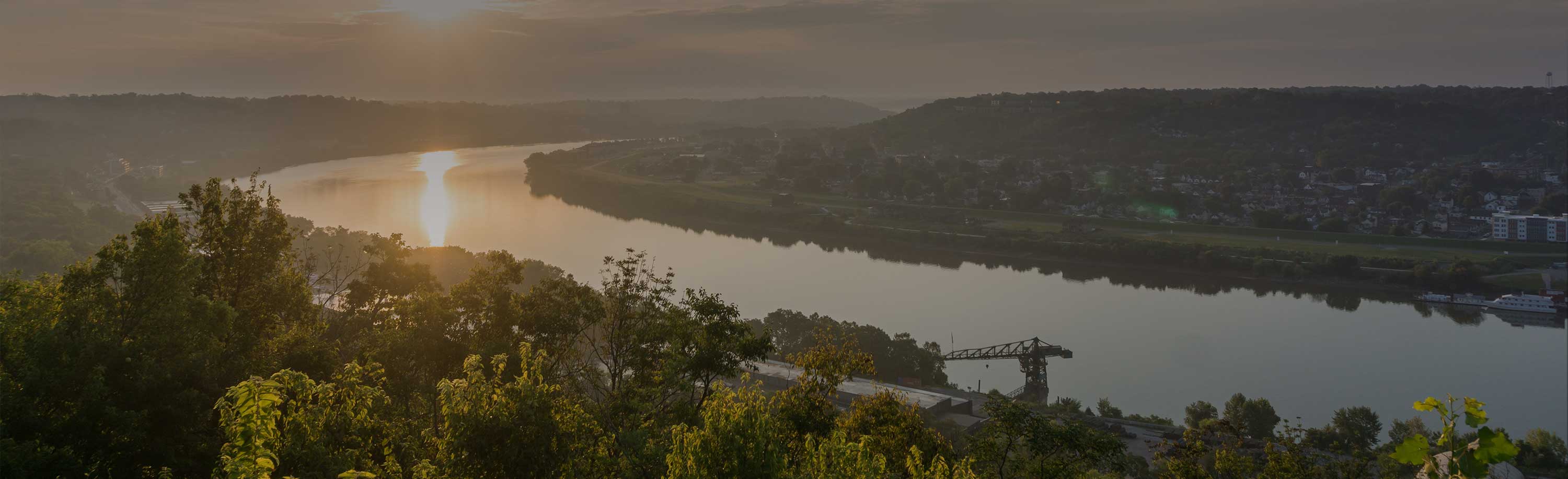 Aerial shot of river Williamsburg Township