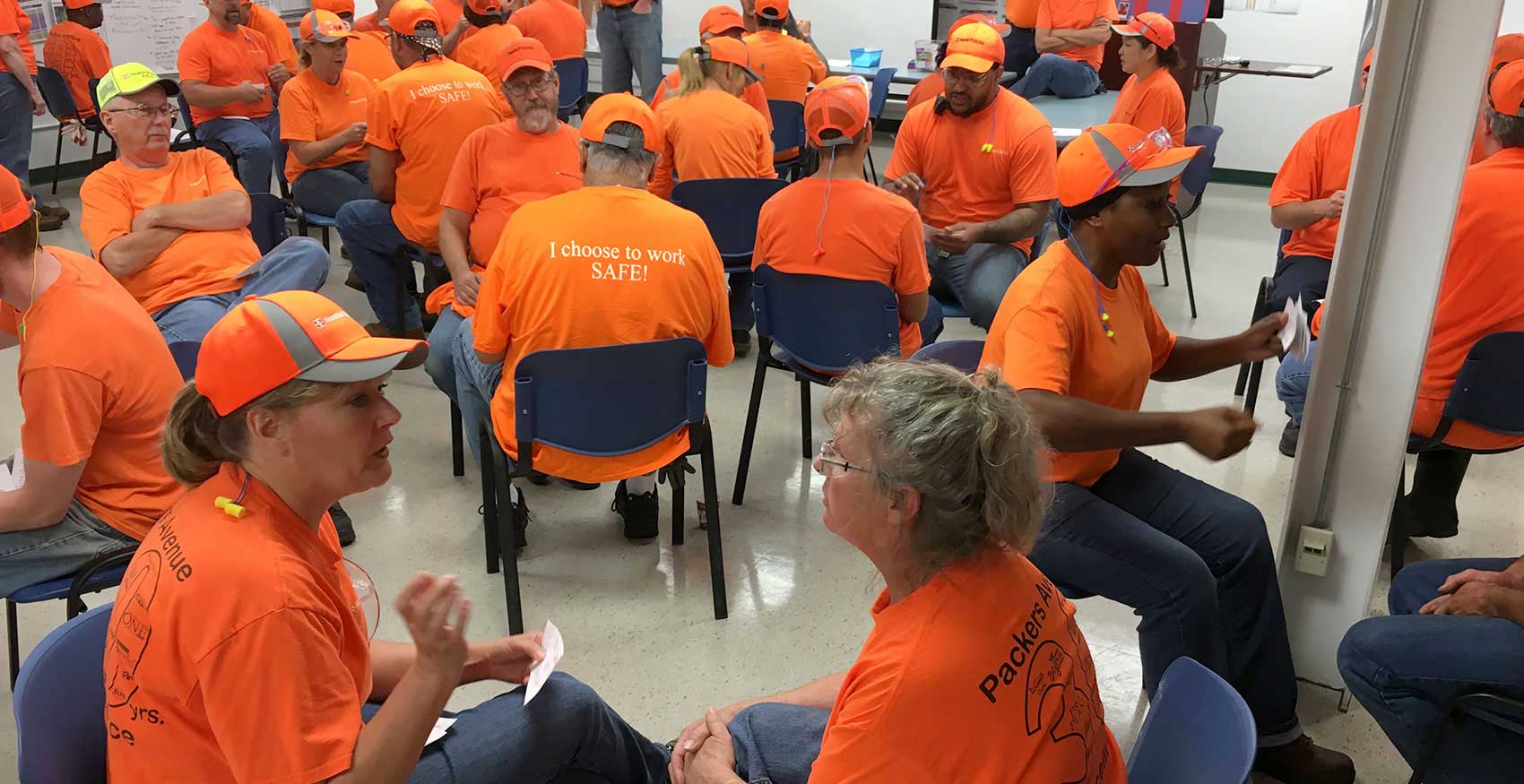 Group of people collaborating in meeting room