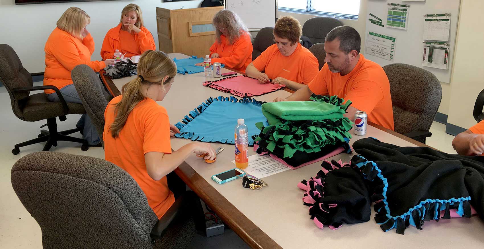 Group of associates volunteering