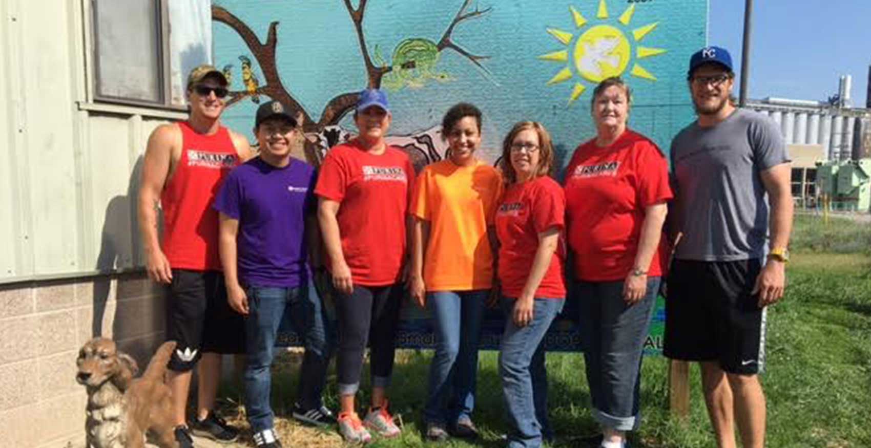 Group of associates volunteering