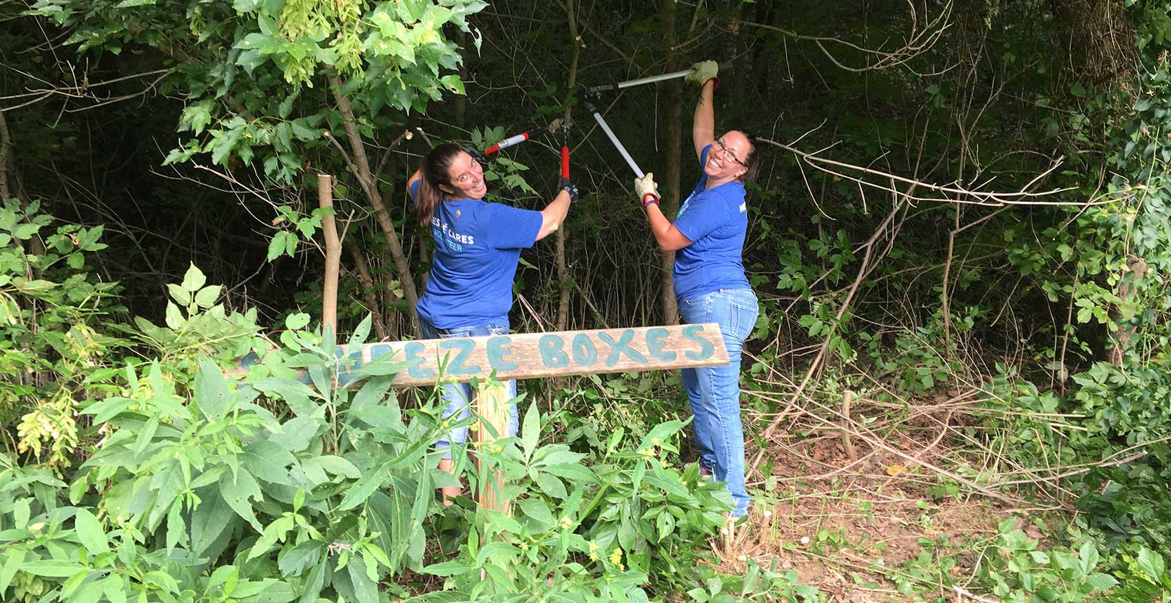 Group of associates volunteering