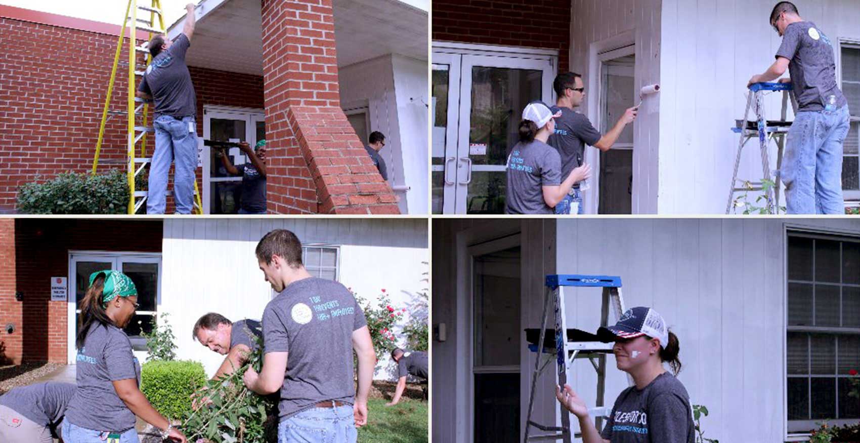 Group of associates volunteering