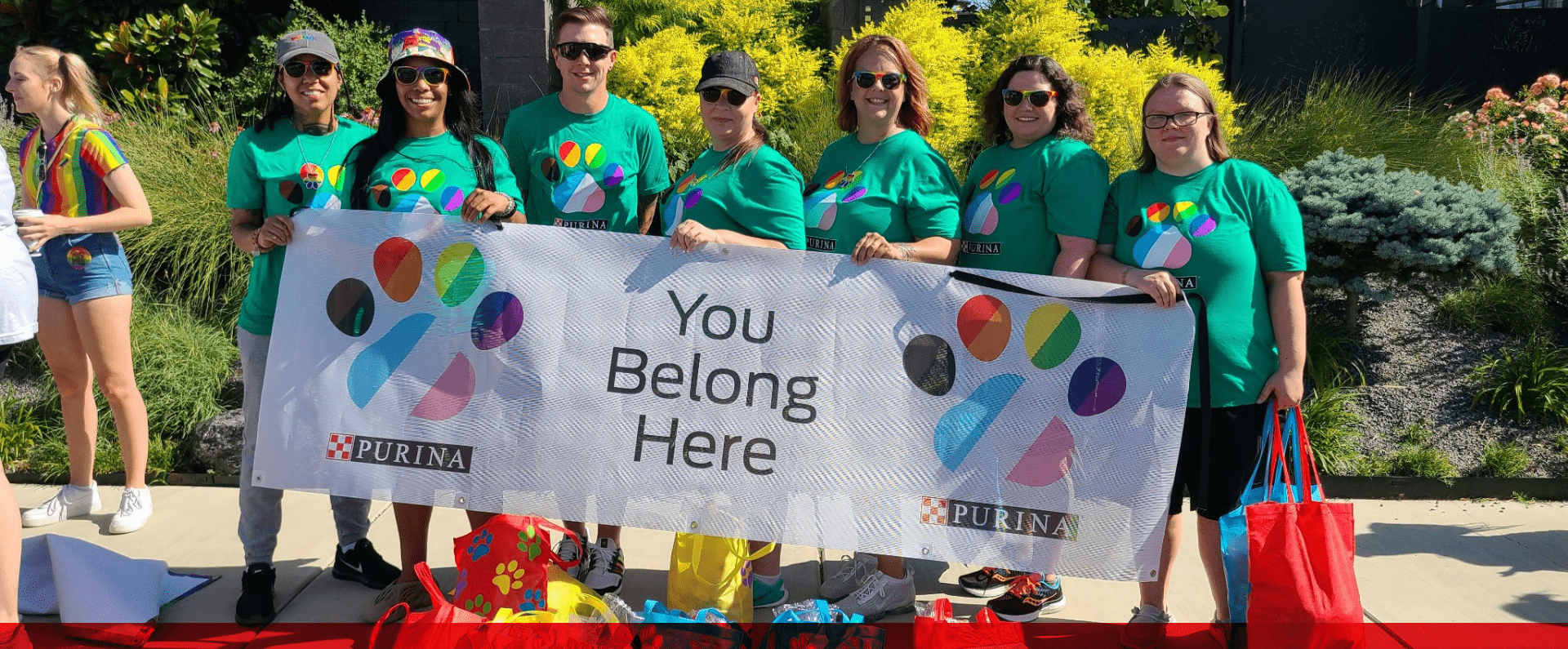 Group of employees supporting Pride