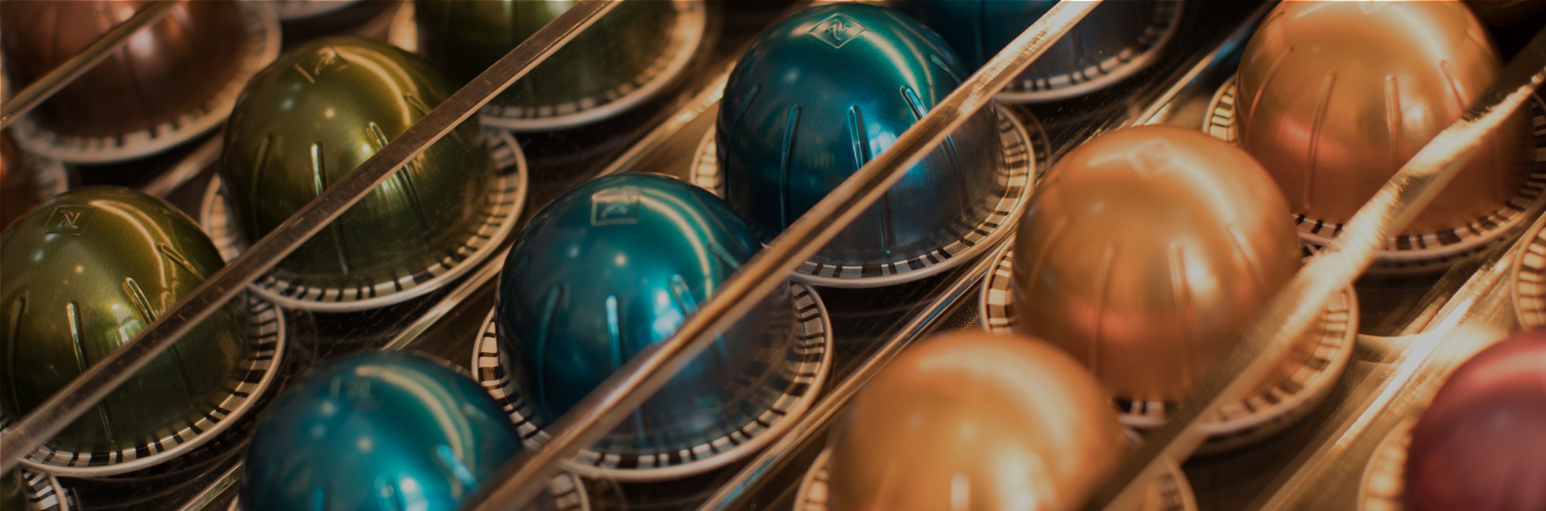 Rows of Nespresso pods