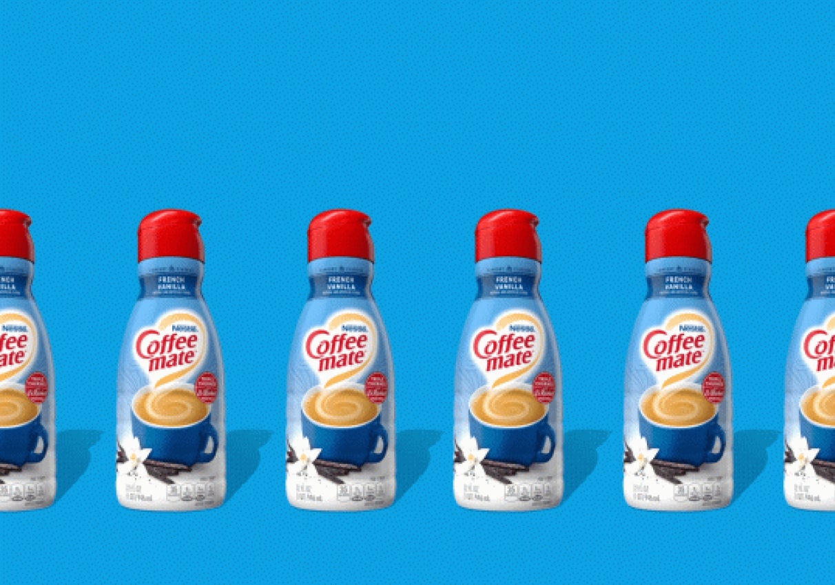 Nestlé Coffee Mate product packaging on blue background
