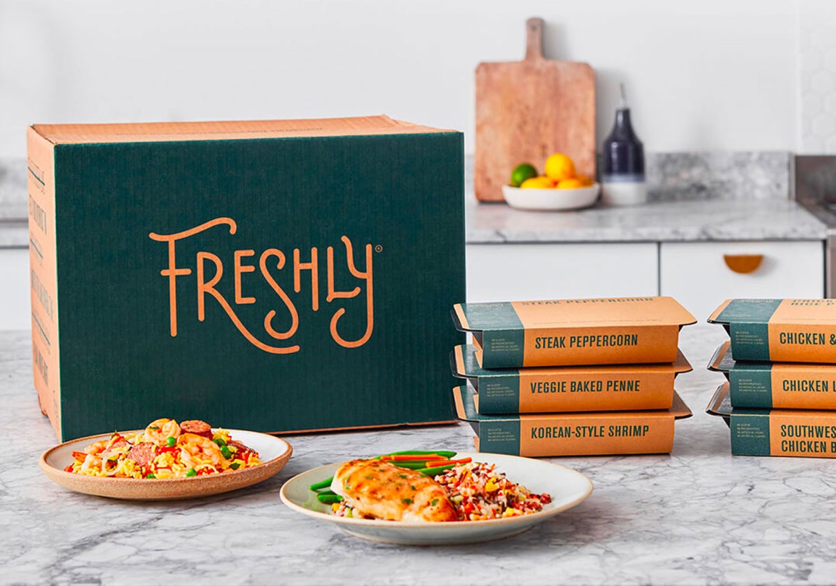 Freshly packaging on kitchen island