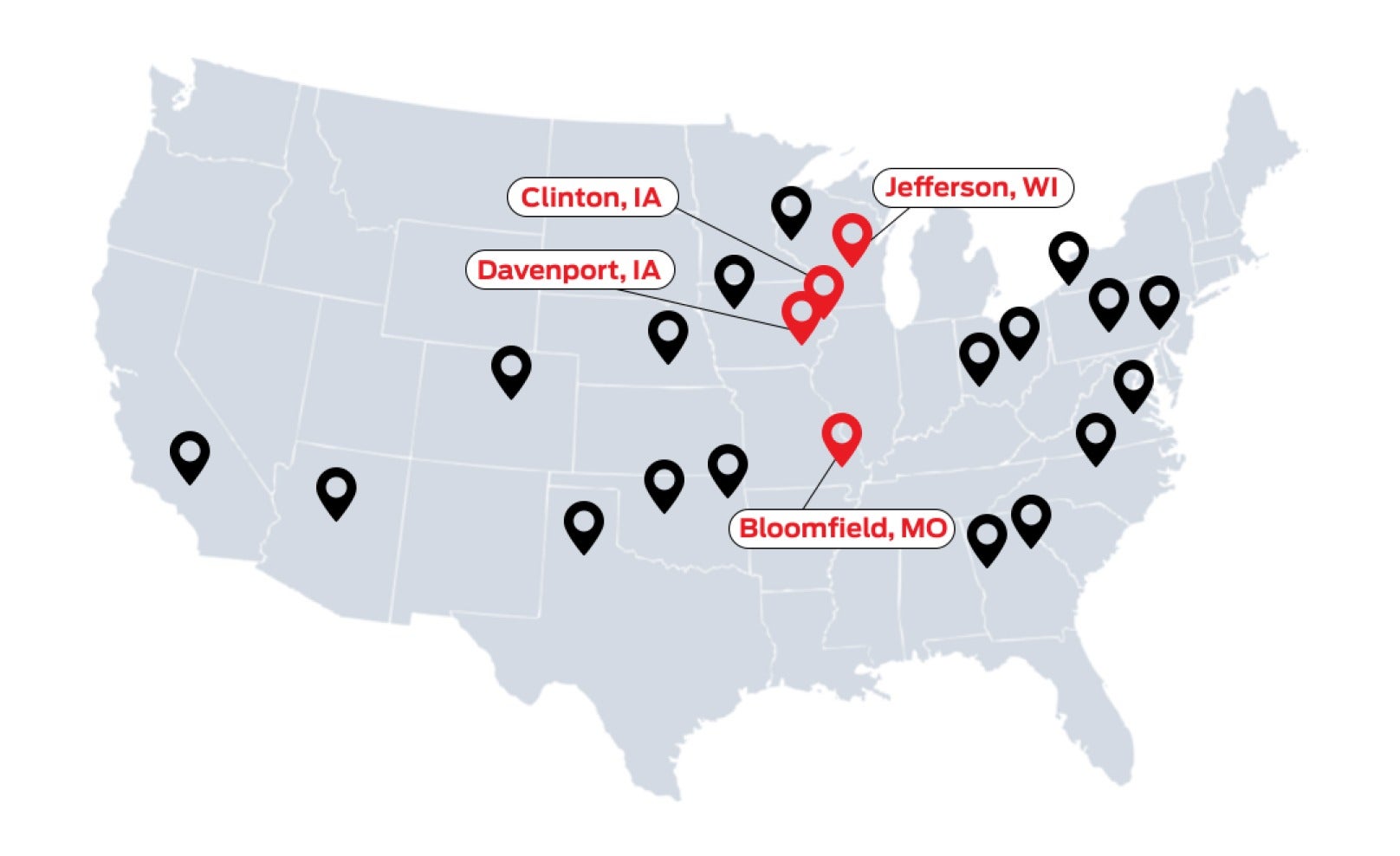 Map showing MDP Locations