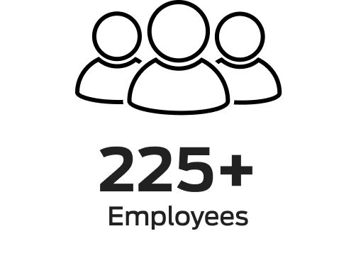 225+ employees
