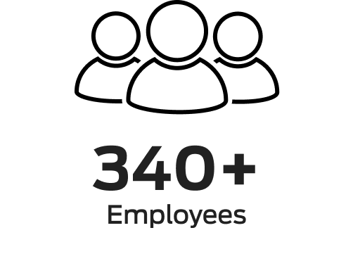 340+ employees