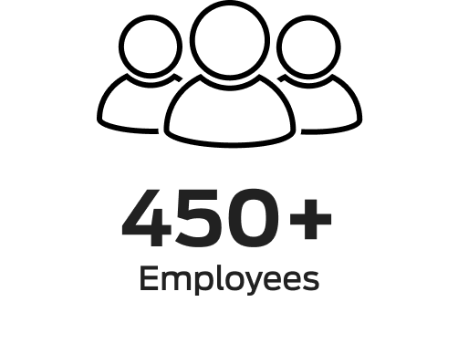 450+ employees