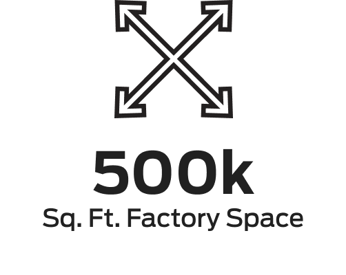 500k sq. ft. factory space