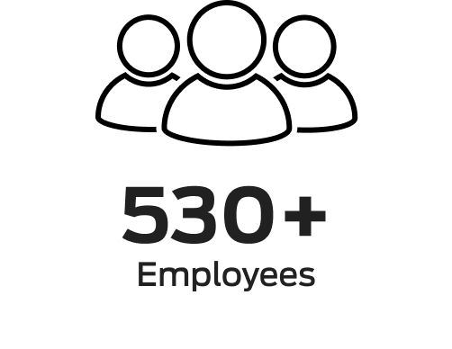 530+ employees