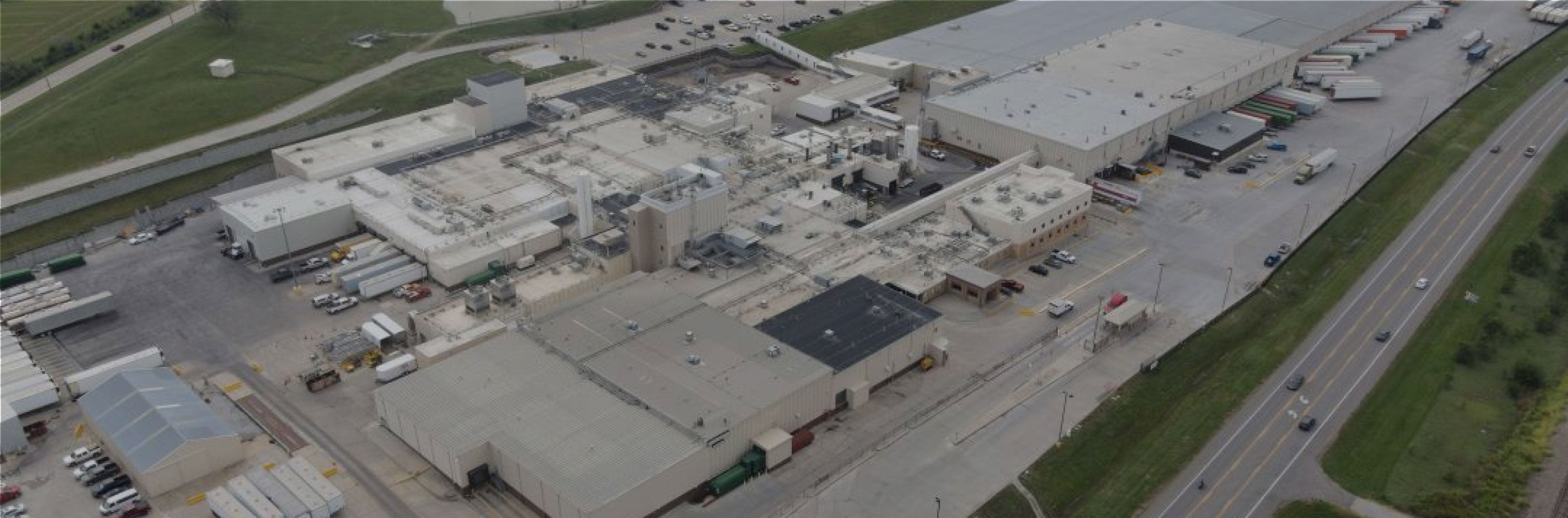 aerial shot of crete factory