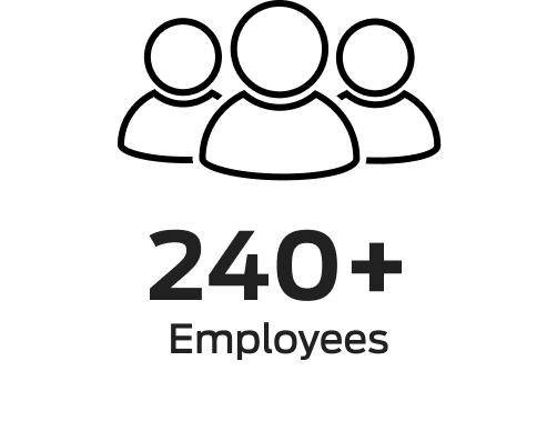 240+ employees