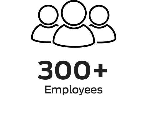 300+ employees