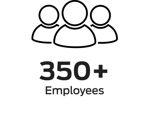 350+ employees