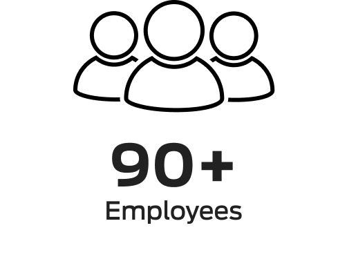 90+ employees