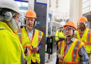 Nestle employees taking tour in Glendale factory