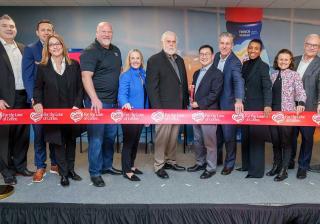 Ribbon cutting at Coffee Mate factory