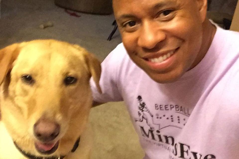 Purina associate with their dog