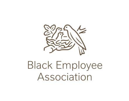 Logo with a bird feeding chicks in a nest above the text Black Employee Association.