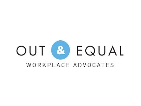 Out &amp; Equal Workplace Advocates logo with blue ampersand.