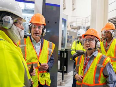 Nestle employees taking tour in Glendale factory