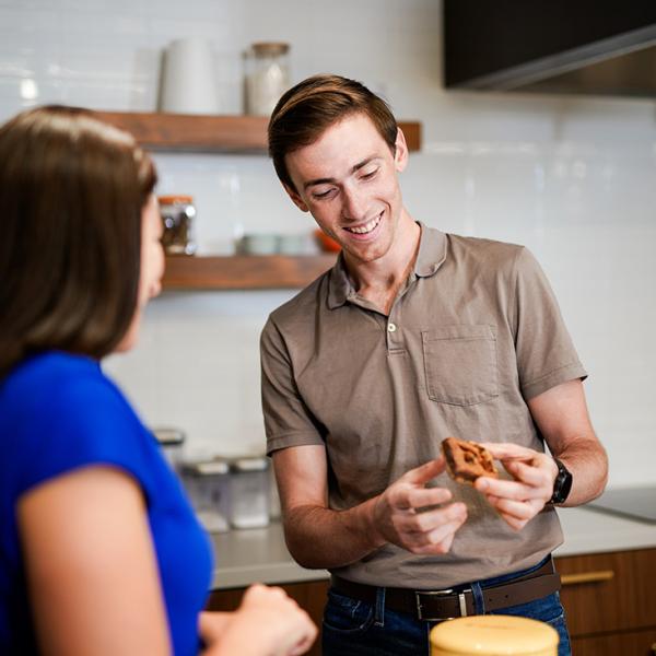 Nestlé employees sharing a treat