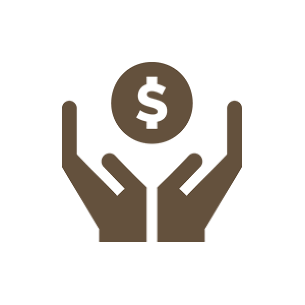 Hands with money icon