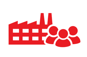 Factory and people icon