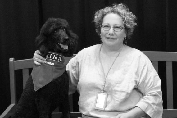 Pamela with her dog