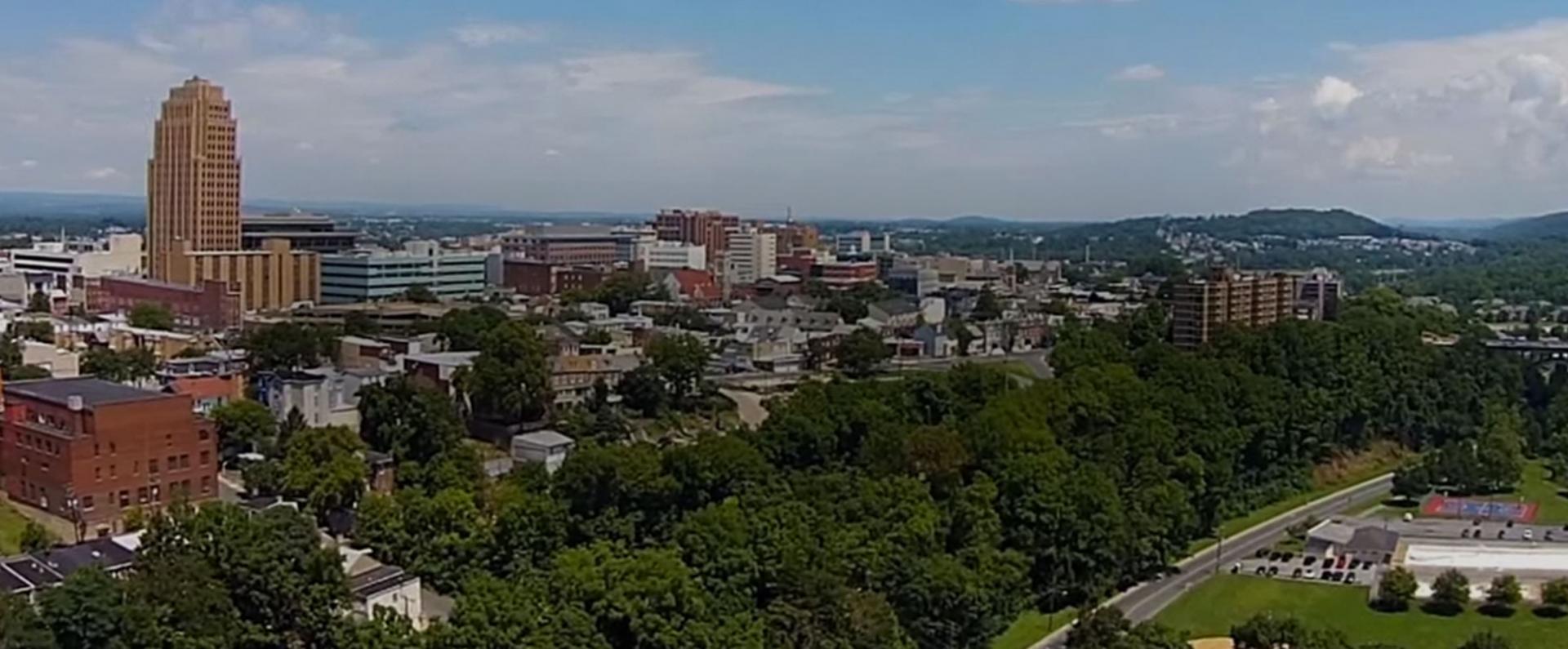 Aerial of Allentown, PA