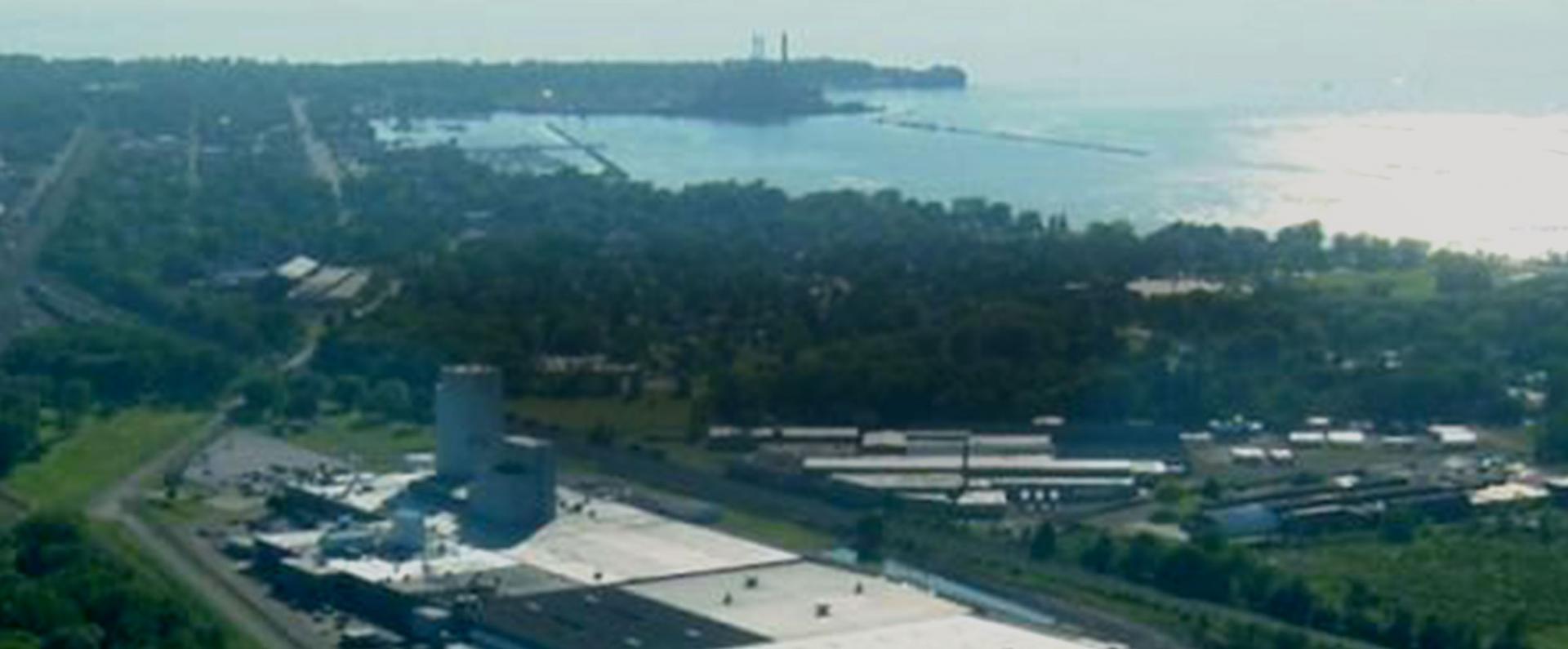 Aerial view of Purina factory in Dunkirk