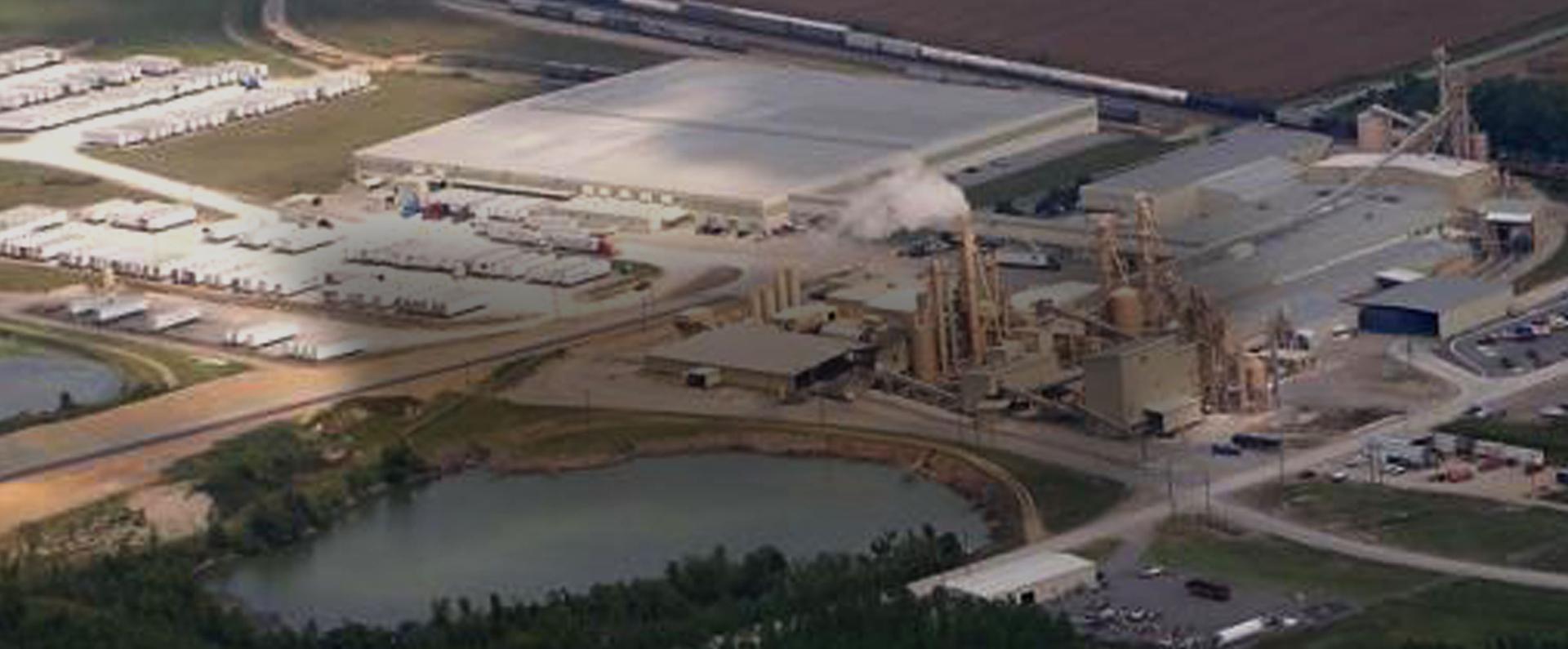 Aerial view of Purina factory in Bloomfield, MO