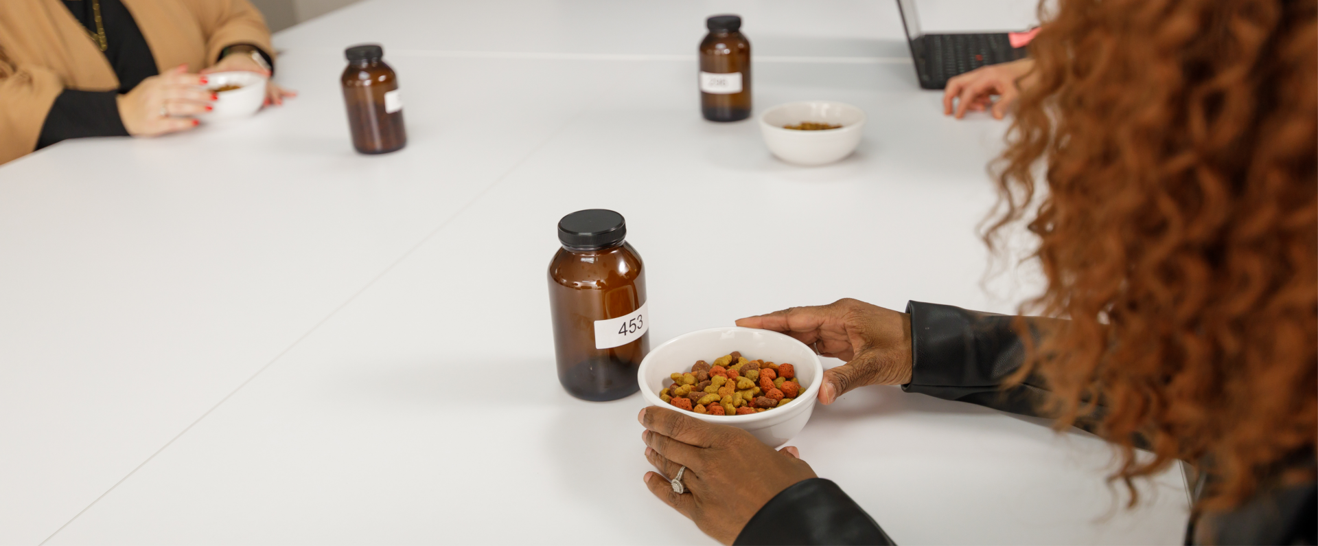 Associate reviews samples in Nestlé Purina's innovation lab