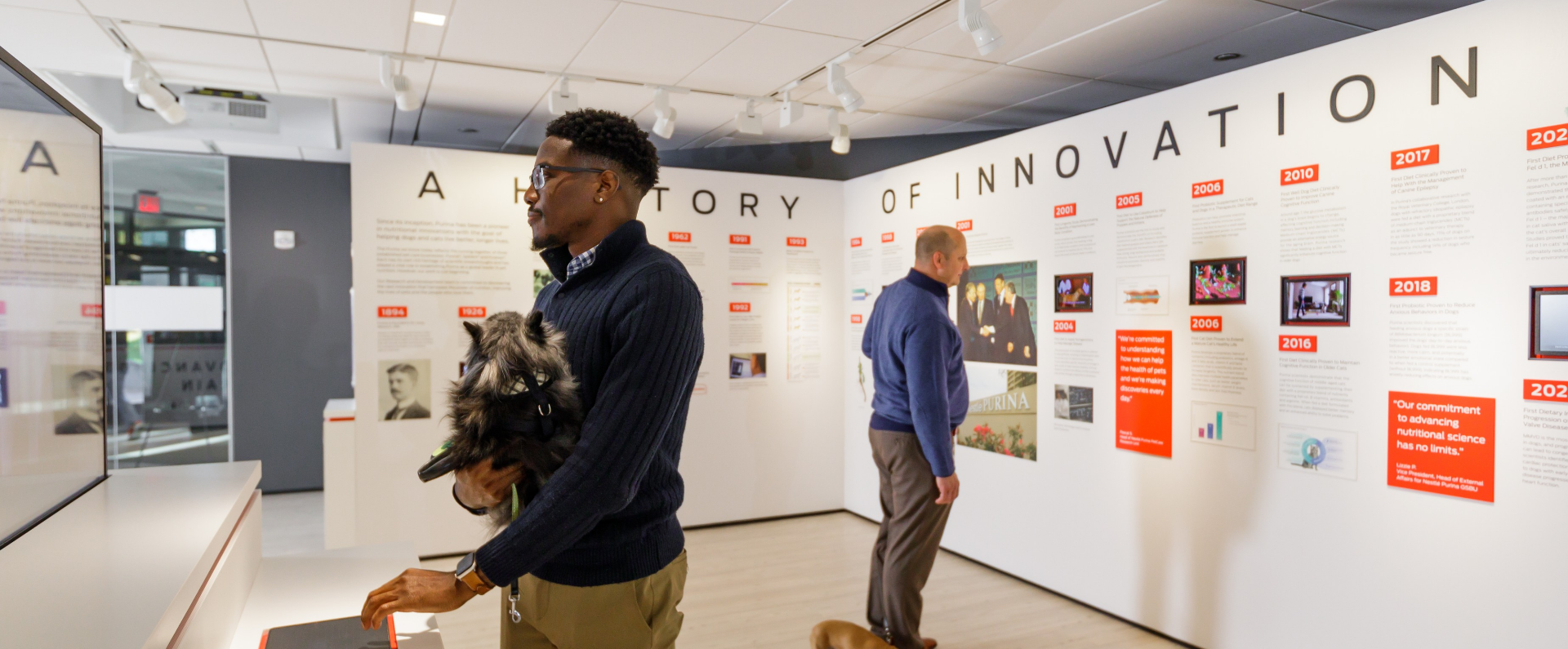 Purina employees roaming Innovation center